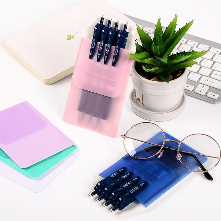 LJJCSFF 10pcs Multicolor Pen Pocket Protector with Clip Flap for Men Shirt Lab Coat Pocket Pen Holder Officers Pocket Organizer - Image 5